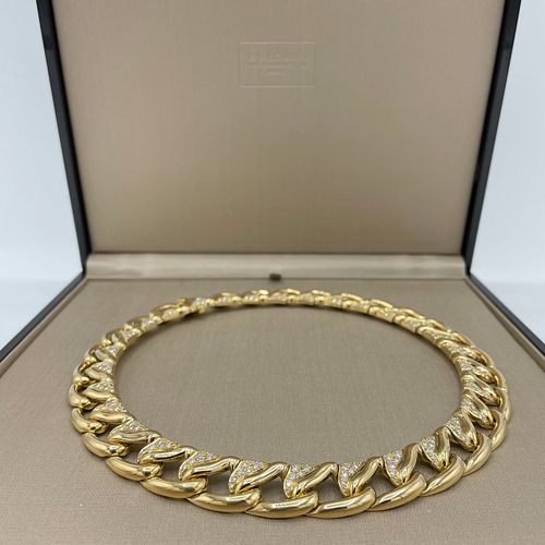 BVLGARI Chocker 18K Yellow Gold5.5CT Diamond Necklace