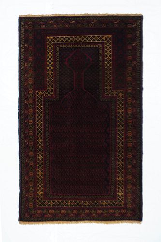 Vintage Afghan Balouch Rug, 3'0'' x 5'0'' ( 0.91 x 1.52 M)