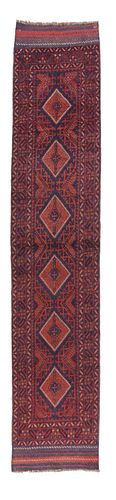 Vintage Afghan Rug, 2'3" x 10'11 ( 0.69 x 3.33 M)