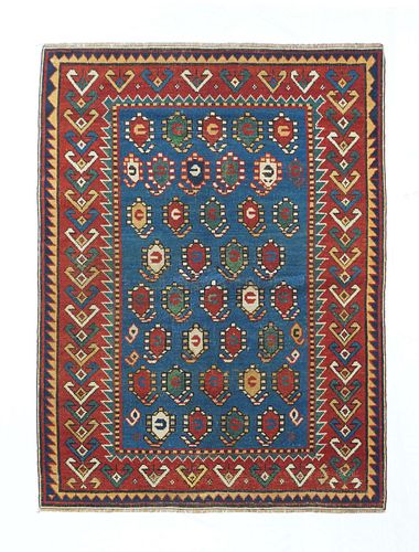 Antique Kazak Rug, 3'3" x 4'4" ( 0.99 x 1.32 M)