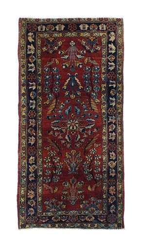Antique Mohajeran Sarouk Rug, 2' x 4' ( 0.61 x 1.22 M)