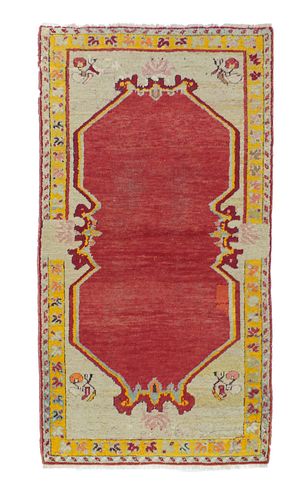 Antique Turkish Oushak Rug, 2'4" x 4'6" ( 0.71 x 1.37 M)