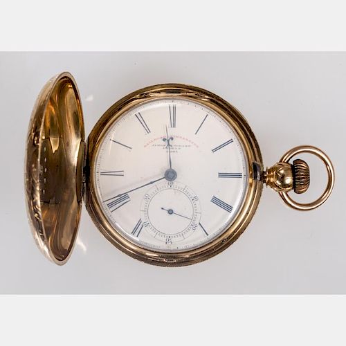 A James Stoddart, London, 14kt. Yellow Gold Railroad Timekeeper Pocket Watch, 20th Century,