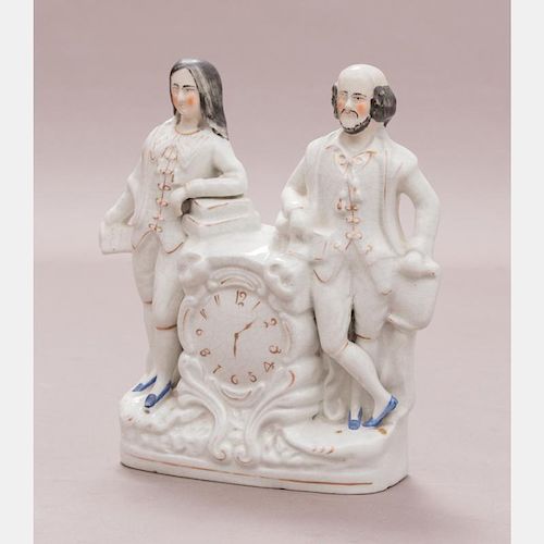 A Staffordshire Porcelain Figural Group, 20th Century,