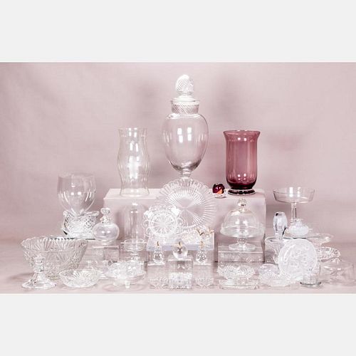 A Miscellaneous Collection of Glass Decorative and Serving Items, 20th Century.