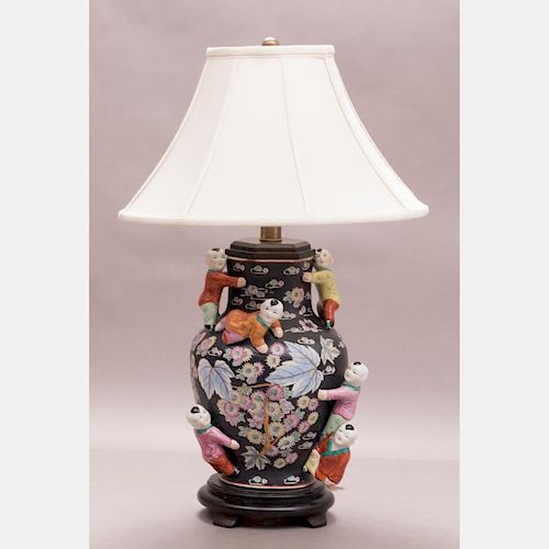 A Chinese Porcelain Lamp, 20th Century.