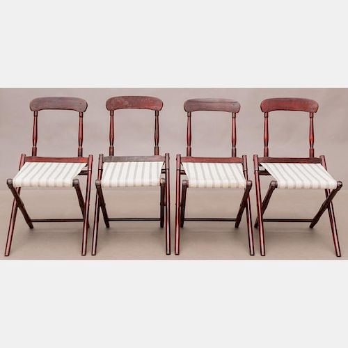 A Set of Four Vintage Folding Chairs, 20th Century.