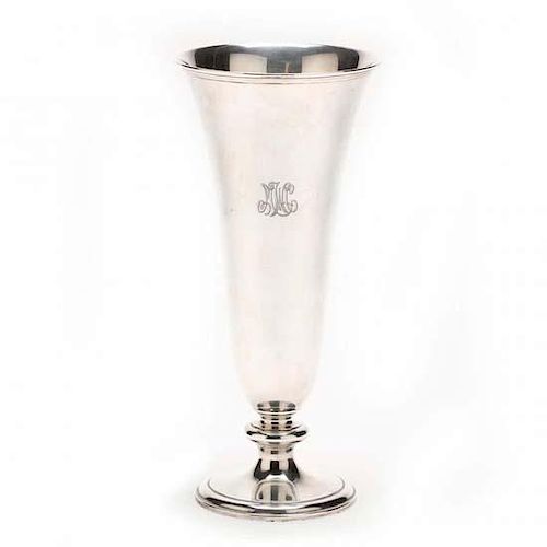 Large Tiffany & Co. Sterling Silver Trumpet Vase 