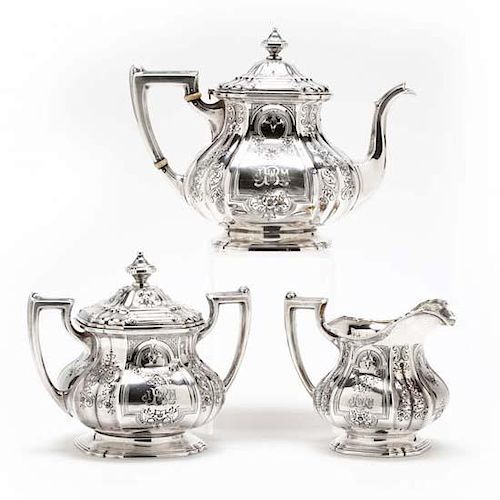 A Dominick & Haff Sterling Silver Tea Set 