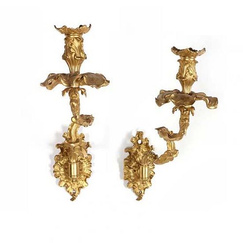 Pair of Louis XV Style Swing Arm Sconces 
