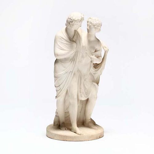 Antique Marble Sculpture of Venus & Adonis 