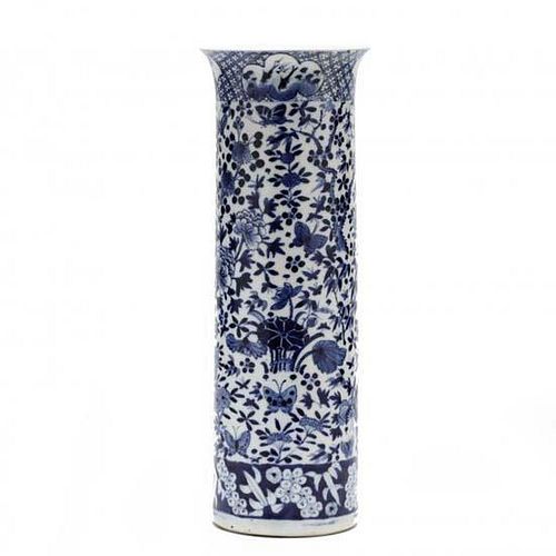 Chinese Blue and White Porcelain Trumpet Vase 