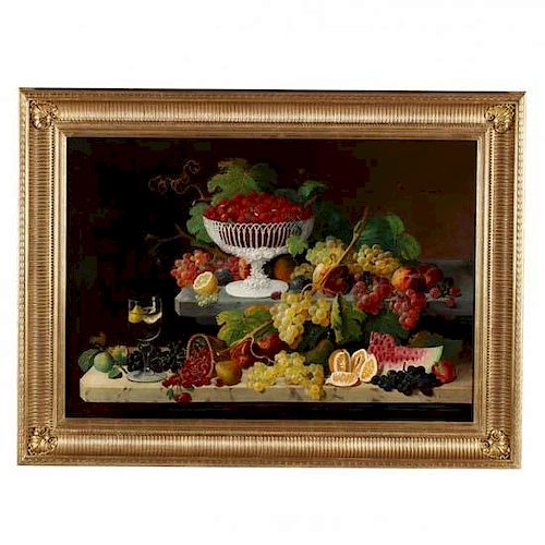 manner of Severin Roesen (1815-1872), Still Life with Strawberries and Fruit 