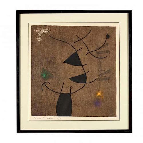 Joan Miró (Sp., 1893-1983),Femme et Oiseau, II/X 