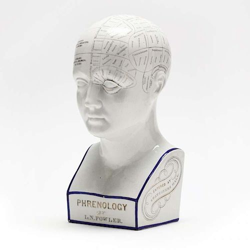 An Antique Lorenzo N. Fowler Phrenology Bust 