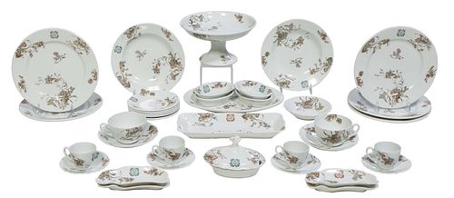 Group of Thirty-Eight Pieces of Rare U.S. Revenue Cutter China, late 19th c., by Greenwood China, Trenton, NJ, with floral decoration with the U.S. Re