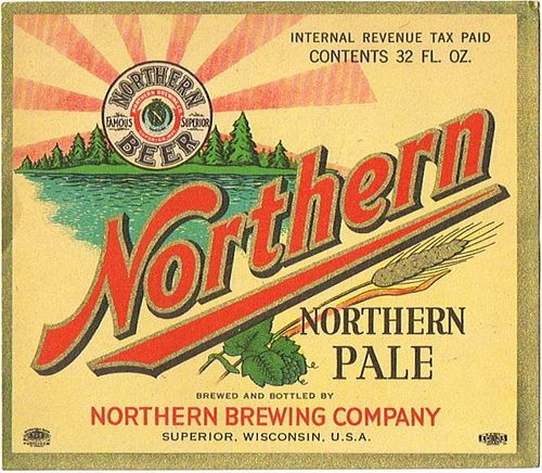 1948 Northern Pale Beer Quart Label WI Superior, Wisconsin