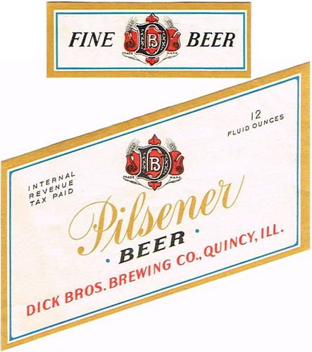 1937 Pilsener Beer 12oz Label IL97-08 Quincy, Illinois