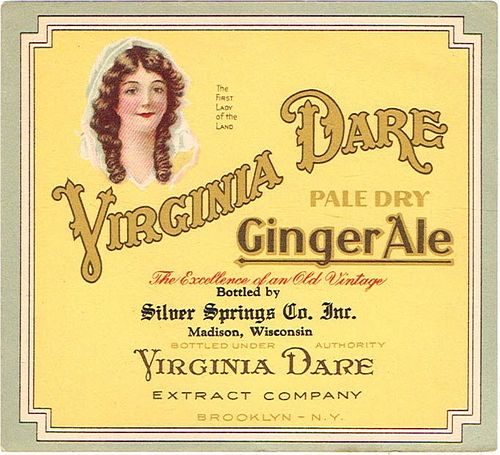 1939 Virginia Dare Ginger Ale 12oz Label Madison, Wisconsin