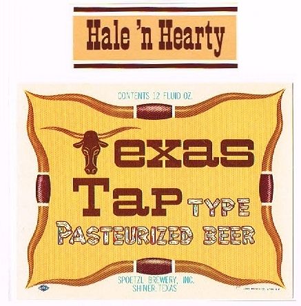 1968 Texas Tap Pasteurized Beer 12oz Label Shiner, Texas