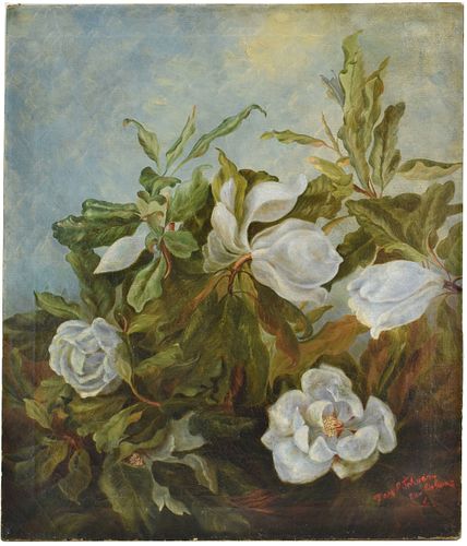 Mary E. Johnson, Oil on Canvas, Magnolias