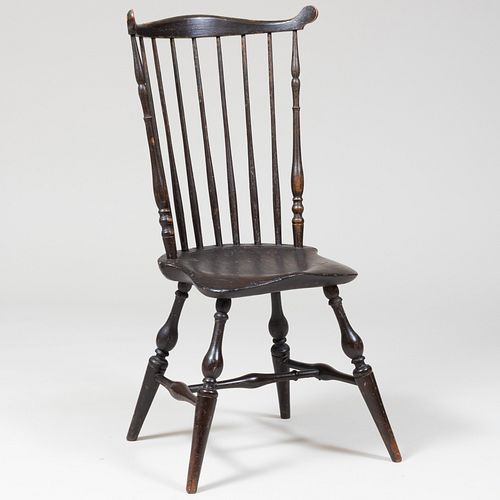 Black Painted Windsor Chair, New England