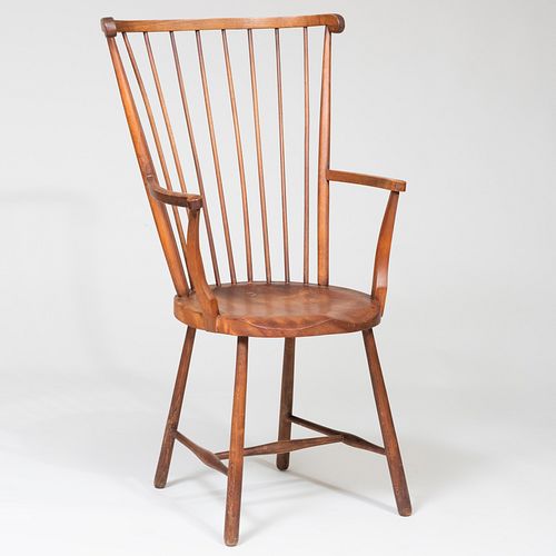 Scandinavian Oak and Various Woods Windsor Chair, of Recent Manufacture