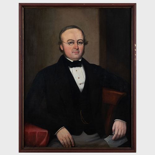 American School: Portrait of a Man Holding a Letter