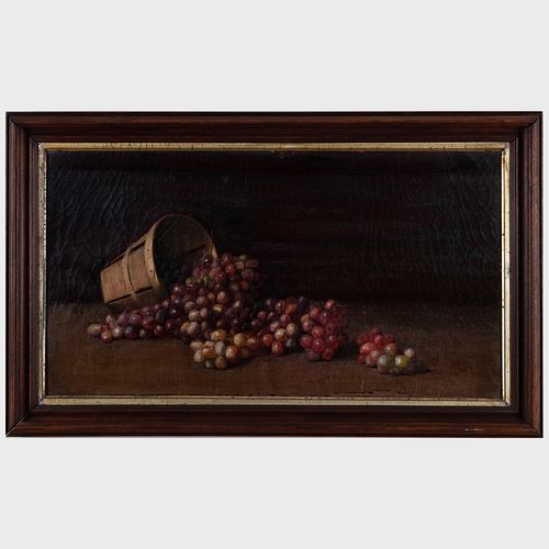 American School: Still Life with Grapes and Basket