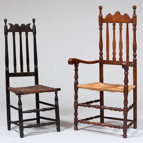 Two William and Mary Banister Back Chairs