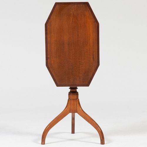 Federal Inlaid Mahogany Tilt-Top Candle Stand
