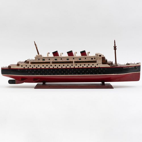 Folk Art Painted Oceanliner Model of the 'Queen Dorothy'