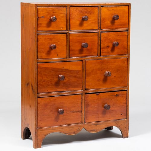American Provincial Stained Pine Spice Cabinet