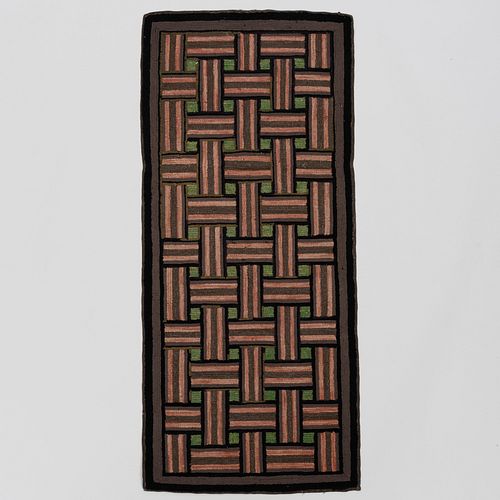 Group of Five Geometric Hooked Rugs