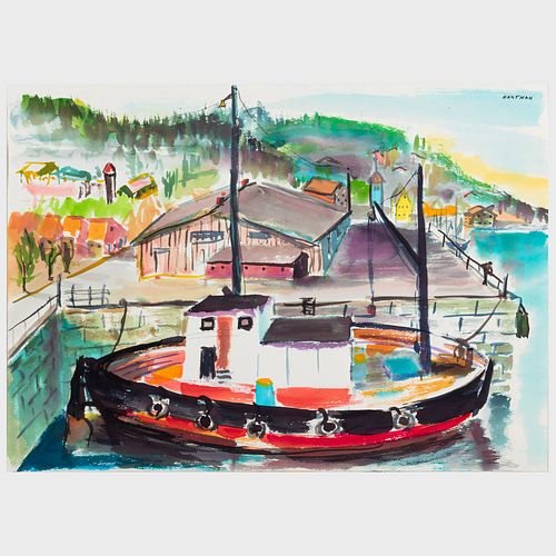 Murray Hantman (1904-1999): Gloucester Dock; Drying Nets; and Norwegian Dock