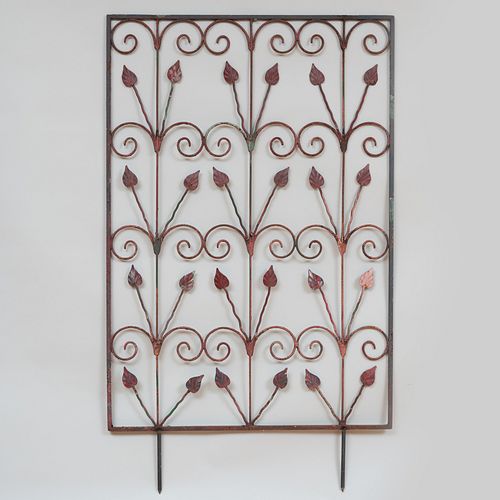 American Painted Wrought-Iron Panel 