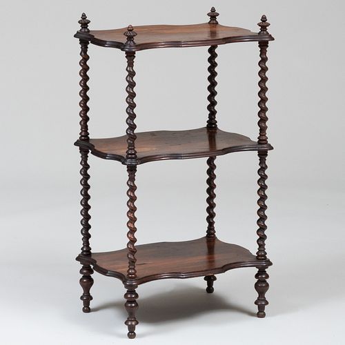 Rococo Revival Rosewood Three-Tier Stand
