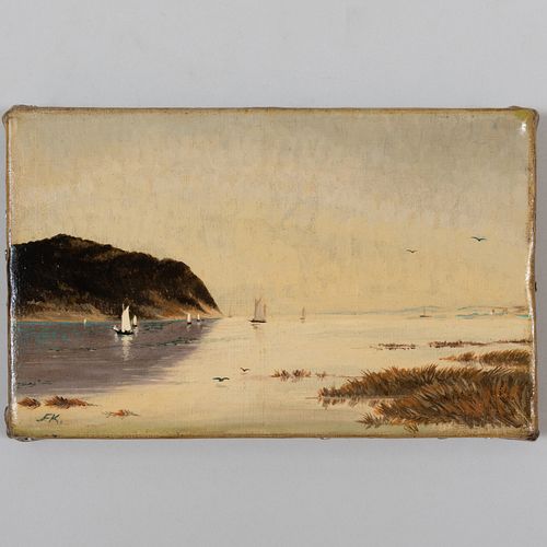 American School: Seascape with Sailboats