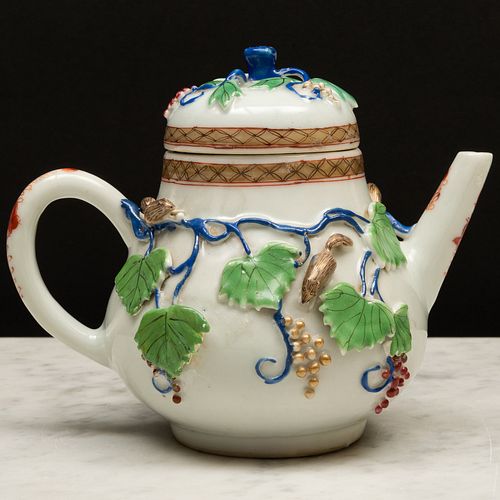 Chinese Export Famille Rose Porcelain Teapot and Cover