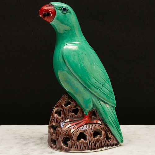 Chinese Export Porcelain Model of a Parrot
