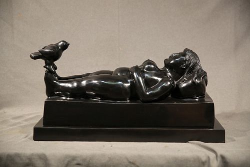 Attributed Fernando Botero, Bronze and Porcelain