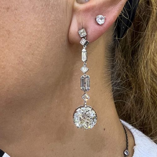 Platinum 10.62 Ct. Diamond Chandelier Earrings