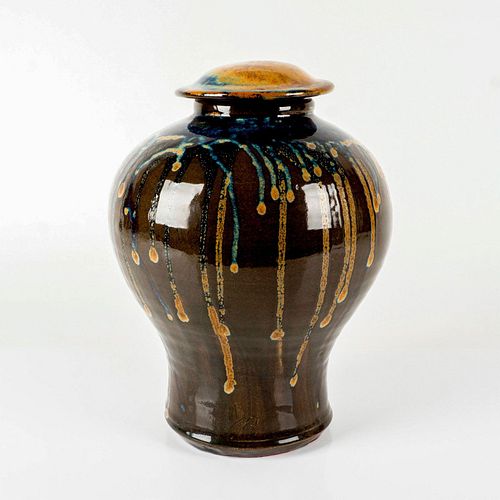 Paul Chaleff (American, b.1947) Large Stoneware Jardiniere Lidded Jar