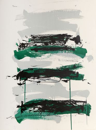 Joan Mitchell, Champs (Black, Gray and Green), Lithograph on Arches