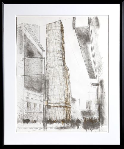 Christo and Jeanne-Claude, Allied Chemical Tower, Packed, Project for Number 1 Times Square, Lithograph