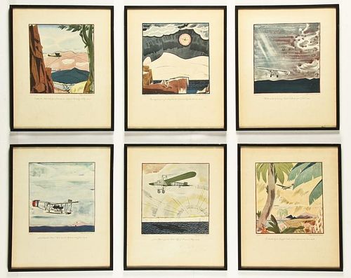 6 Frank Lemon (1890-1943) "Flights" Prints