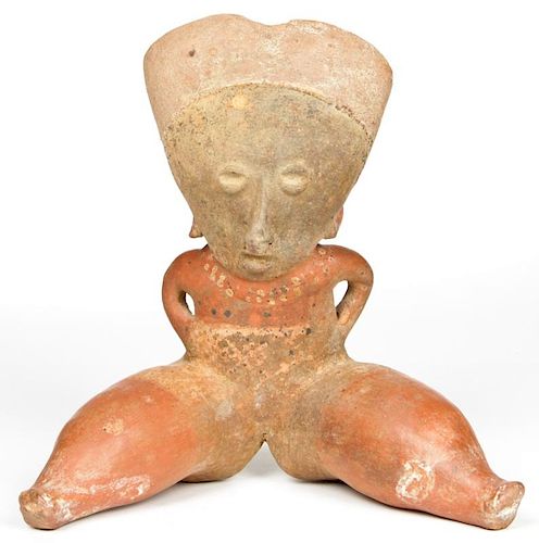 Large Pre-Colombian Nayarit Seated Figure