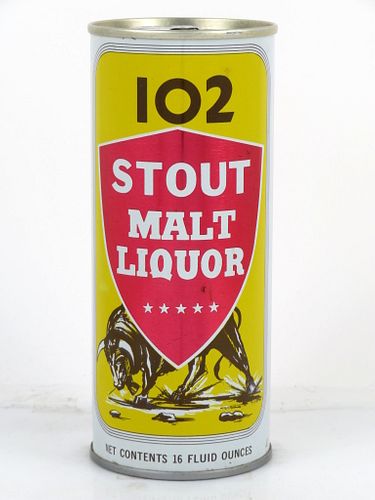 1968 102 Stout Malt Liquor 16oz One Pint Tab Top Can T160-22 Los Angeles, California
