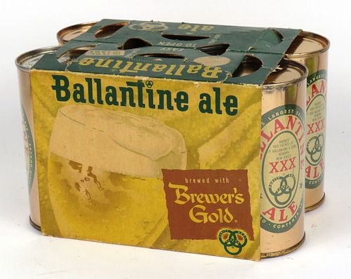 1958 Ballantine Ale (12oz cans) Six Pack Can Carrier Newark, New Jersey