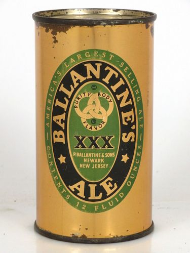 1950 Ballantine's Ale 12oz Flat Top Can 33-13.1 Newark, New Jersey